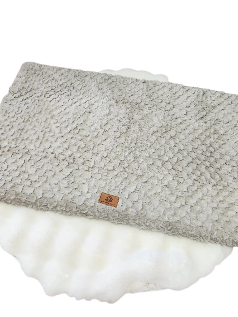 Cozy Plush Dog Bed in Light Gray by Fairypet